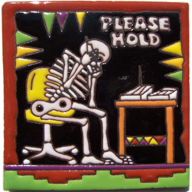 Mexican Talavera Ceramic Colonial Tile Day of dead -- 3015 Making Call